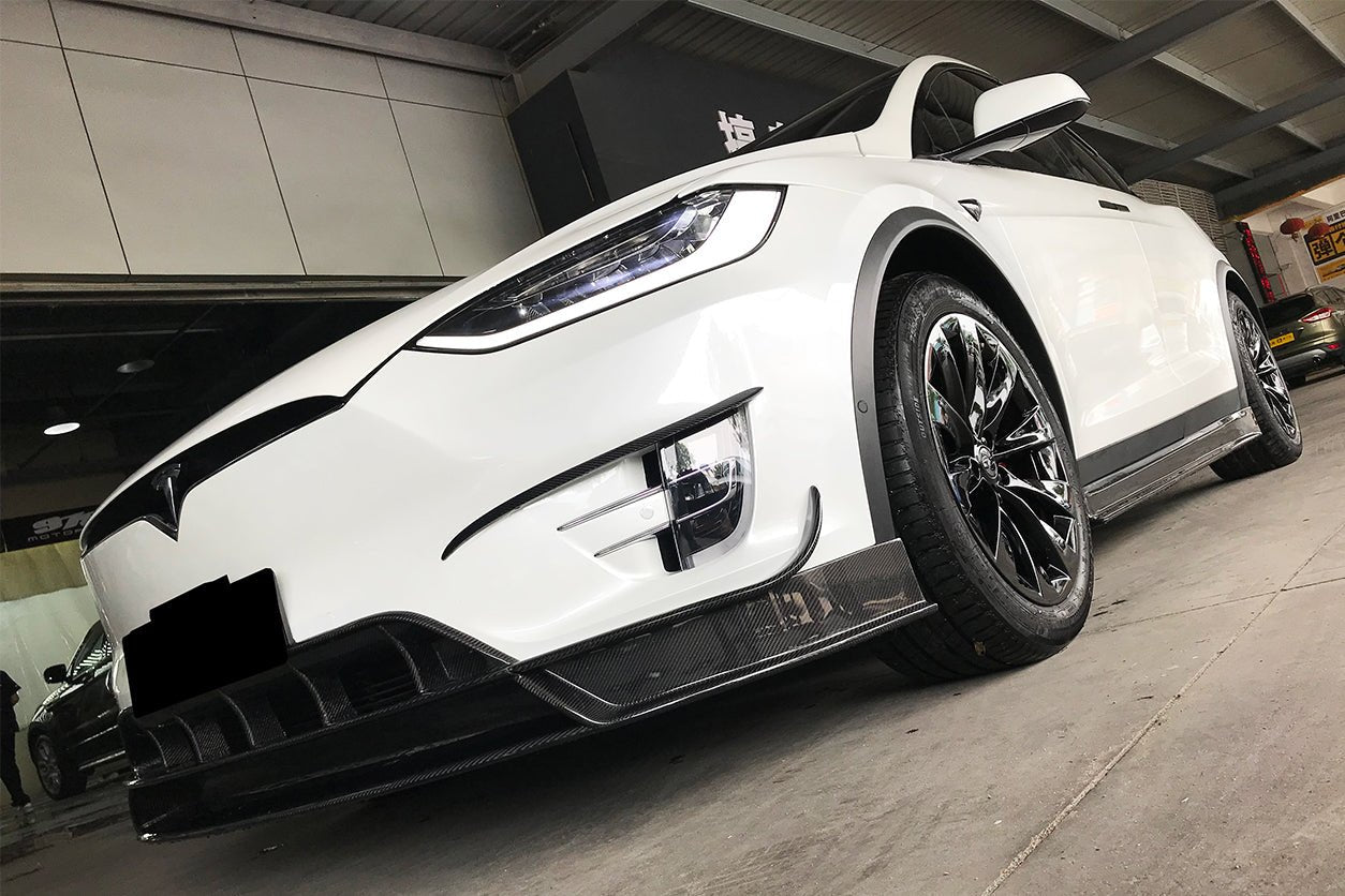 2016 - 2021 Tesla Model X SUV RZS Style Carbon Fiber Front Canards